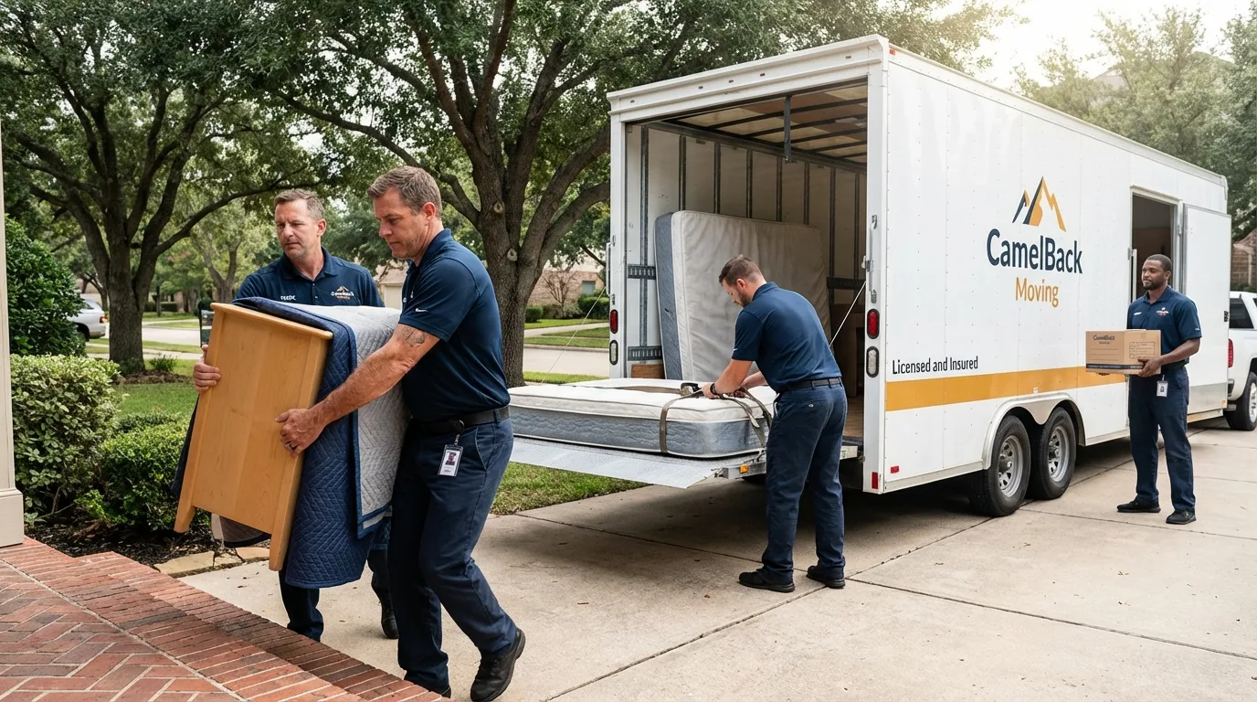 Crew loading residential truck for cross-state move from Scranton, PA