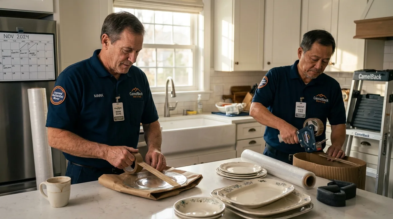 Professional crew packing kitchen dishware in Scranton, PA